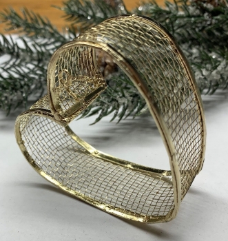 Dekoanhänger aus Metall-Gitter, Herz gold